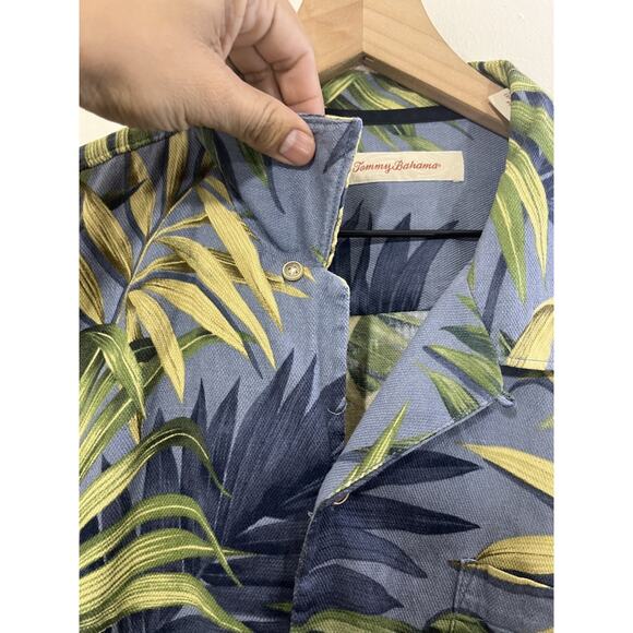 Tommy Bahama Tropical Palm Silk Camp Shirt XL Resort Loop Collar Beach Hawaiian - Picture 4 of 11